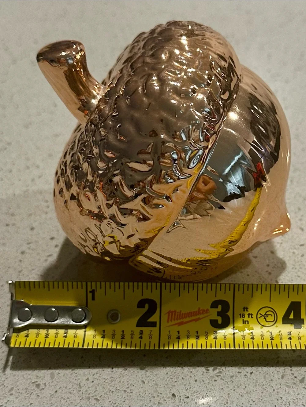 Decorative Metallic Acorn Accent - Rose Gold